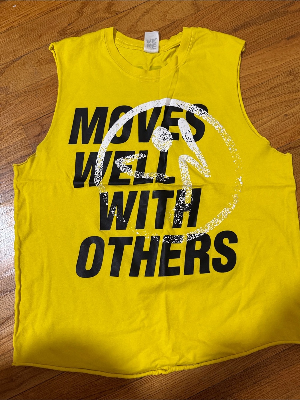 Yellow Graphic Muscle Tee - "Moves Well With Others"